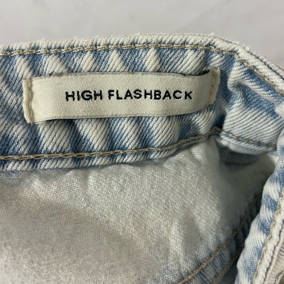 91 Cotton On Acid Wash High Flashback Denim Shorts size 2 Small Trendy designer - Picture 12 of 16